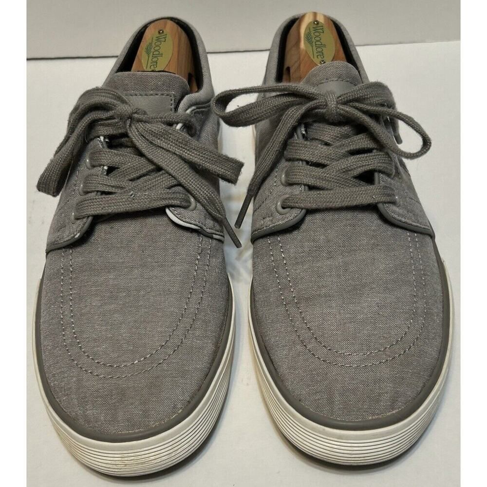 Polo Ralph Lauren Canvas Shoes Sneakers Gray Mens 9D Low Top Lace Up